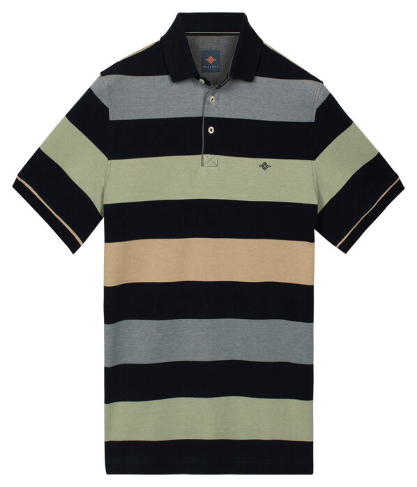 Baileys Two-Tone Piqué Yarn Dyed Stripes Polo Misty Green