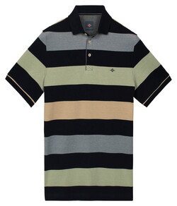 Baileys Two-Tone Piqué Yarn Dyed Stripes Poloshirt Misty Green