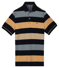 Baileys Two-Tone Piqué Yarn Dyed Stripes Poloshirt Sunflower