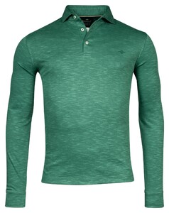 Baileys Two-Tone Slub Interlock Long Sleeve Polo Donker Groen