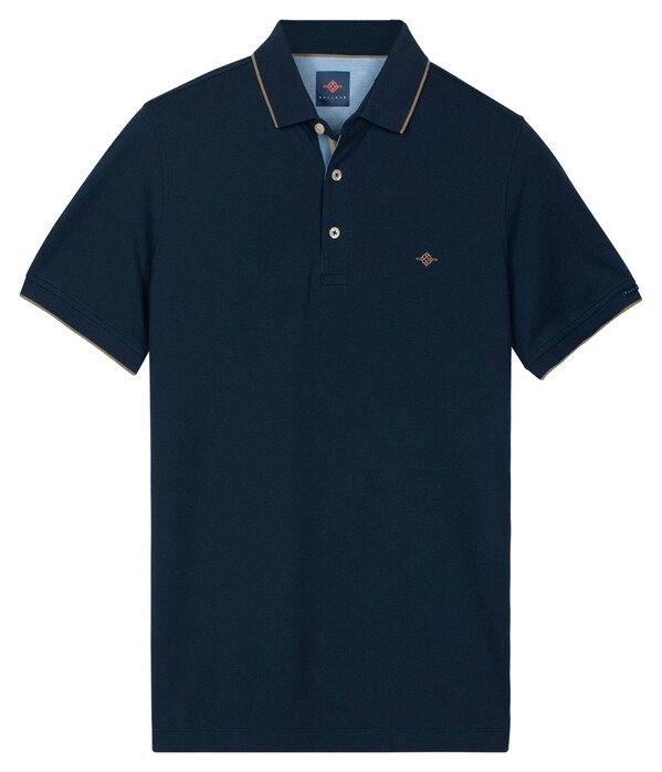 Baileys Two-Tone Solid Fine Line Tipping Detail Polo Dark Denim Blue