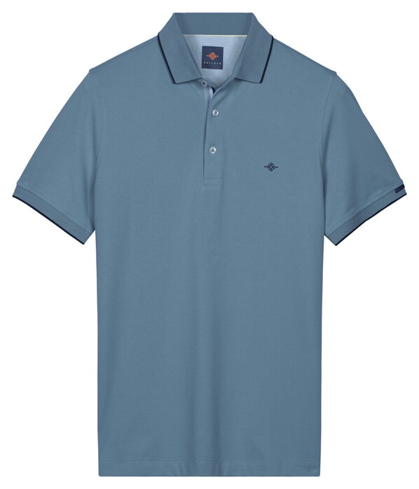 Baileys Two-Tone Solid Fine Line Tipping Detail Poloshirt Cloud Blue
