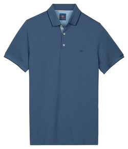 Baileys Two-Tone Solid Fine Line Tipping Detail Poloshirt Riviera Blue