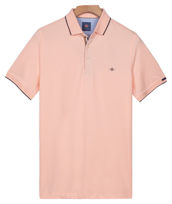 Baileys Two-Tone Solid Fine Line Tipping Detail Poloshirt Soft Peach