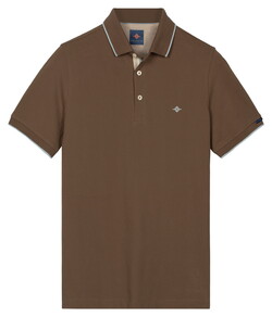 Baileys Two-Tone Solid Fine Line Tipping Detail Poloshirt Taupe