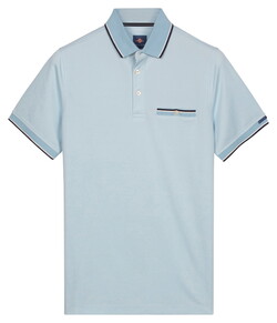 Baileys Two-Tone Tipping Details Buttoned Chestpocket Polo Sky Blue