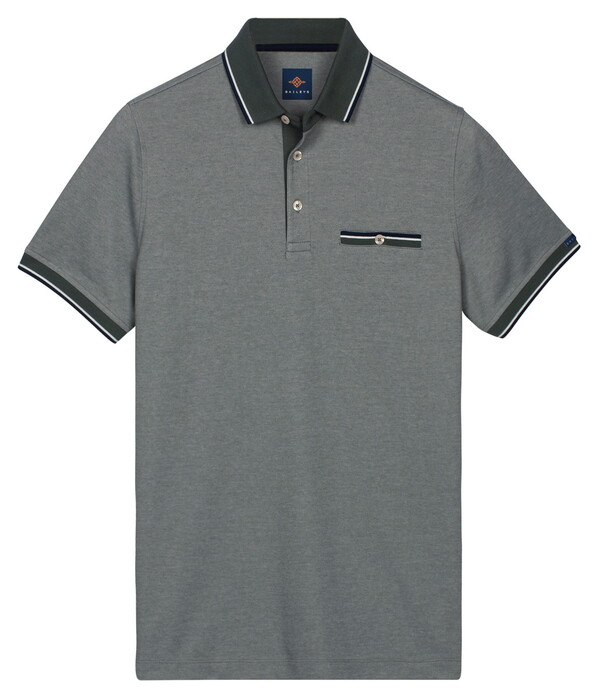 Baileys Two-Tone Tipping Details Buttoned Chestpocket Polo Thyme Green