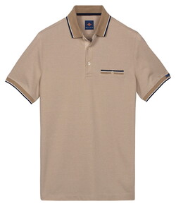 Baileys Two-Tone Tipping Details Buttoned Chestpocket Polo Zand