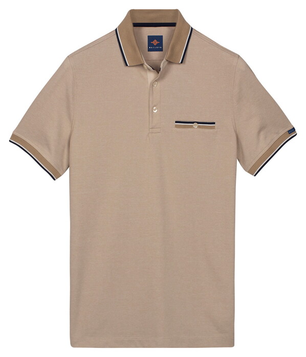 Baileys Two-Tone Tipping Details Buttoned Chestpocket Polo Zand