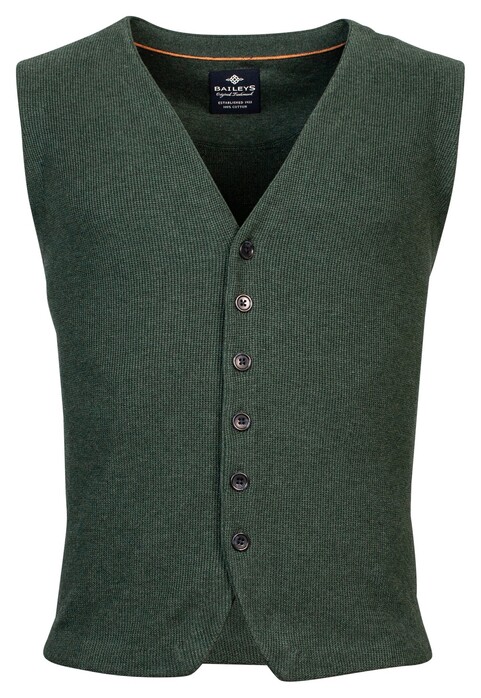 Baileys Uni Allover Structure Knit Gilet Donker Groen