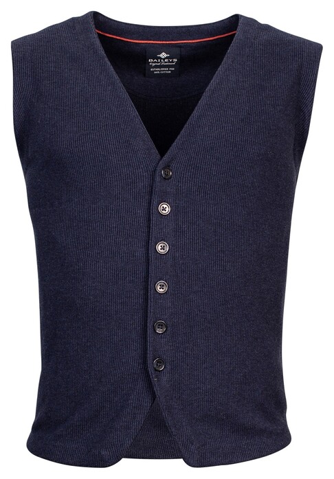 Baileys Uni Allover Structure Knit Waistcoat Dark Blue