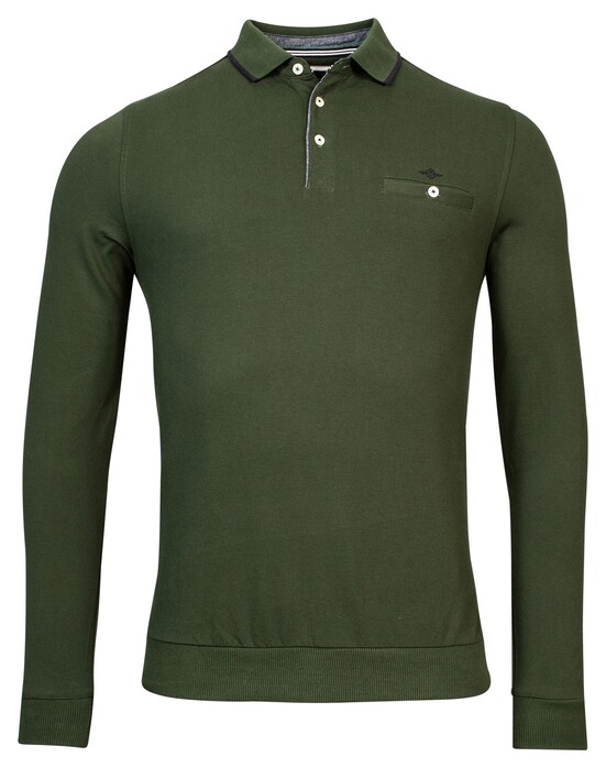 Baileys Uni Chestpocket Solid Piqué Polo Donker Groen