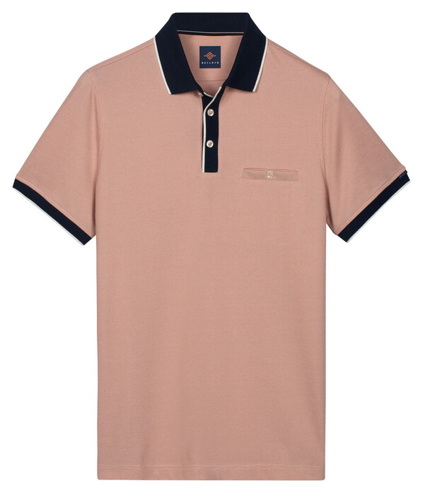 Baileys Uni Color Buttoned Chestpocket Solid Color Fabric Details Polo Dusty Rose