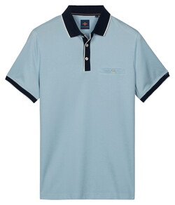 Baileys Uni Color Buttoned Chestpocket Solid Color Fabric Details Polo Sky Blue