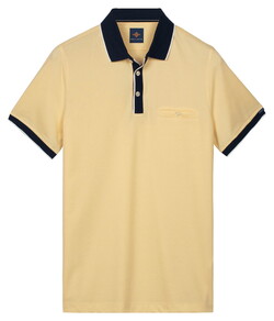 Baileys Uni Color Buttoned Chestpocket Solid Color Fabric Details Poloshirt Corn Yellow