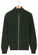 Baileys Uni Color Cotton Fullzip Allover Structure Knit Vest Donker Groen