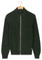 Baileys Uni Color Cotton Fullzip Allover Structure Knit Vest Donker Groen