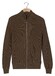 Baileys Uni Color Cotton Fullzip Allover Structure Knit Vest Donker Taupe