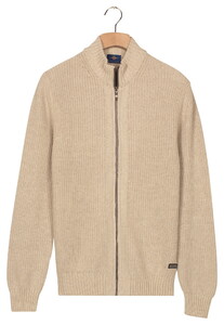 Baileys Uni Color Cotton Fullzip Allover Structure Knit Vest Kitt
