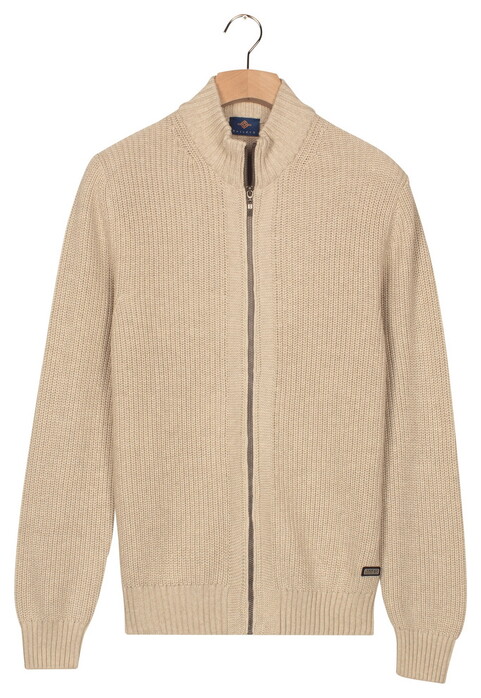 Baileys Uni Color Cotton Fullzip Allover Structure Knit Vest Kitt
