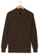 Baileys Uni Color Cotton Half Zip Half Cardigan Knit Trui Bruin