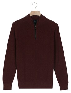 Baileys Uni Color Cotton Half Zip Half Cardigan Knit Trui Deep Mauve