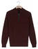 Baileys Uni Color Cotton Half Zip Half Cardigan Knit Trui Deep Mauve