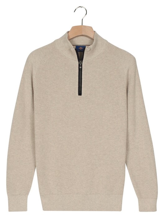Baileys Uni Color Cotton Half Zip Half Cardigan Knit Trui Kitt