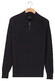 Baileys Uni Color Cotton Half Zip Half Cardigan Knit Trui Navy
