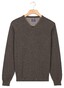 Baileys Uni Color Cotton V-Neck Single Knit Trui Antraciet Melange