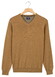 Baileys Uni Color Cotton V-Neck Single Knit Trui Coffee Brown