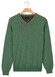 Baileys Uni Color Cotton V-Neck Single Knit Trui Dark Forest