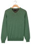 Baileys Uni Color Cotton V-Neck Single Knit Trui Dark Forest