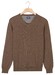 Baileys Uni Color Cotton V-Neck Single Knit Trui Donker Taupe