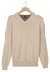 Baileys Uni Color Cotton V-Neck Single Knit Trui Kitt