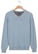Baileys Uni Color Cotton V-Neck Single Knit Trui Soft Blue