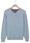 Baileys Uni Color Cotton V-Neck Single Knit Trui Soft Blue