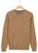 Baileys Uni Color Cotton V-Neck Single Knit Trui Taupe