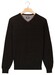 Baileys Uni Color Cotton V-Neck Single Knit Trui Zwart