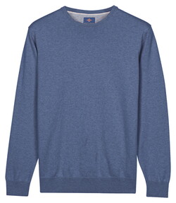 Baileys Uni Color Crew Neck Pima Cotton Trui Riviera Blue