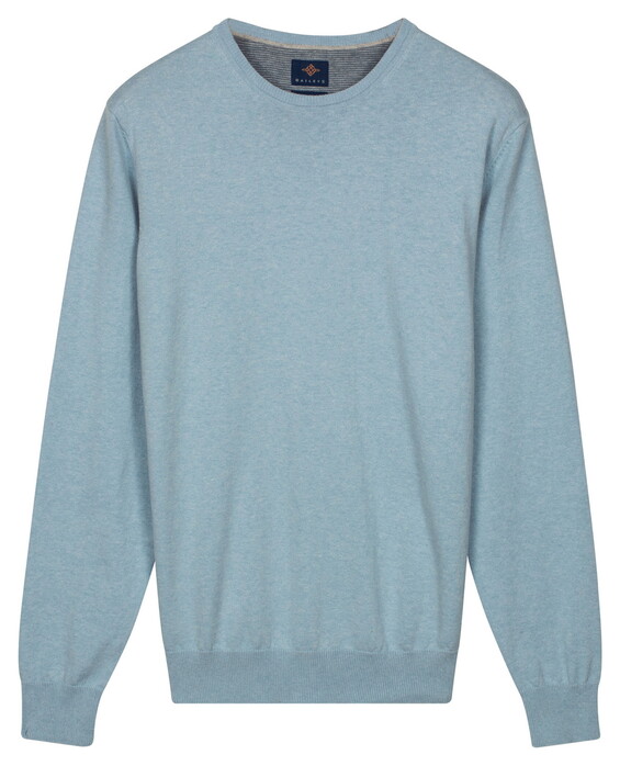 Baileys Uni Color Crew Neck Pima Cotton Trui Soft Blue