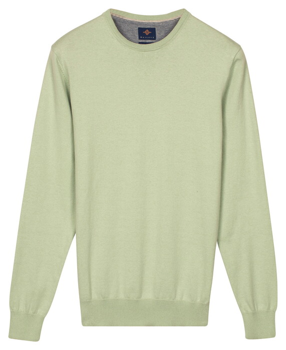 Baileys Uni Color Crew Neck Pima Cotton Trui Soft Green