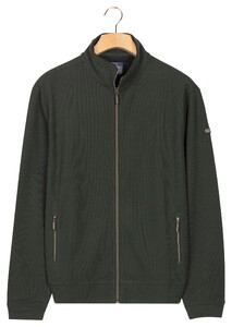Baileys Uni Color Fine Texture Sweat Cardigan Zip Jacquard Fabric Dark Green