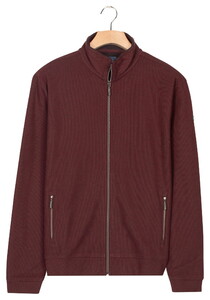 Baileys Uni Color Fine Texture Sweat Cardigan Zip Jacquard Fabric Vest Dark Mauve