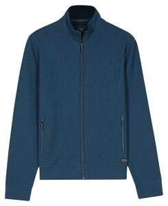 Baileys Uni Color Fine Texture Sweat Cardigan Zip Jacquard Fabric Vest Delft Blue