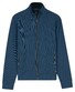 Baileys Uni Color Fine Texture Sweat Cardigan Zip Jacquard Fabric Vest Delft Blue