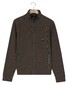 Baileys Uni Color Fine Texture Sweat Cardigan Zip Jacquard Fabric Vest Donker Taupe