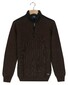 Baileys Uni Color Half Zip Fine Structure Trui Dark Brown