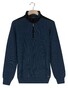 Baileys Uni Color Half Zip Fine Structure Trui Dark Denim Blue