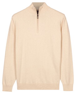 Baileys Uni Color Half Zip Pima Cotton Trui Marshmallow